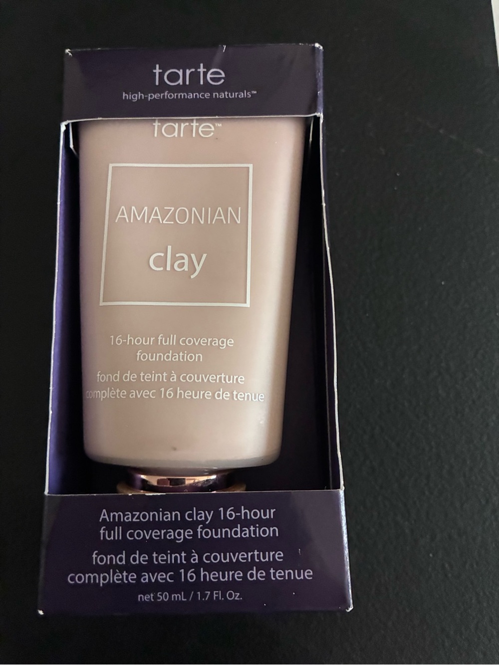 tarte Amazonian Clay Liquid Foundation in Light Beige 20 B with Purple Box